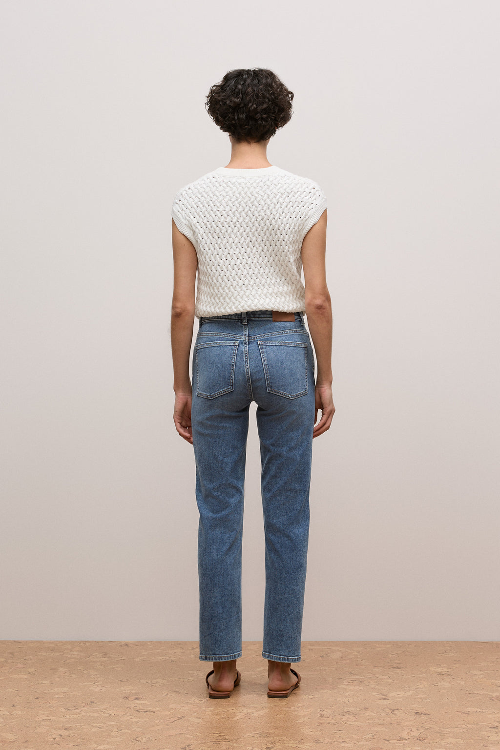 Mid Rise Straight Leg Jean