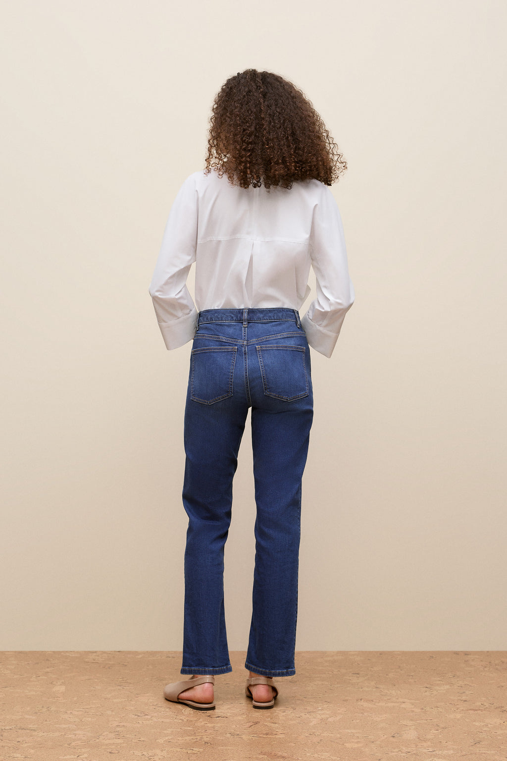 Mid Rise Straight Leg Jean