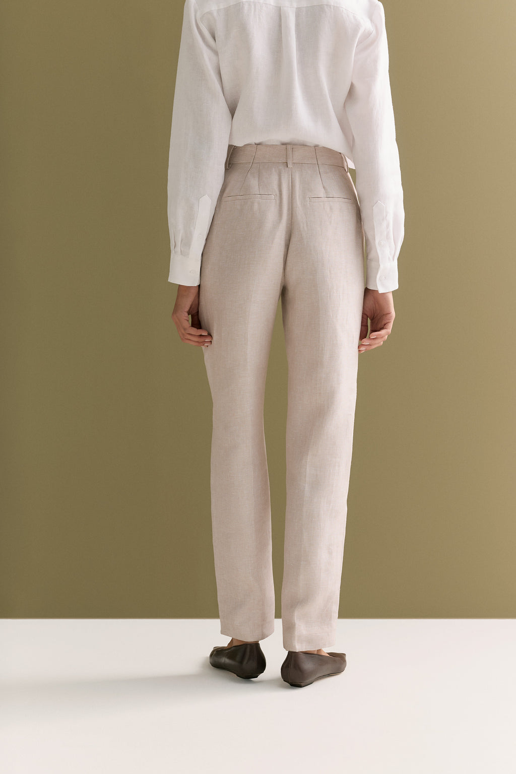 Yarn Dyed Linen Tapered Trouser