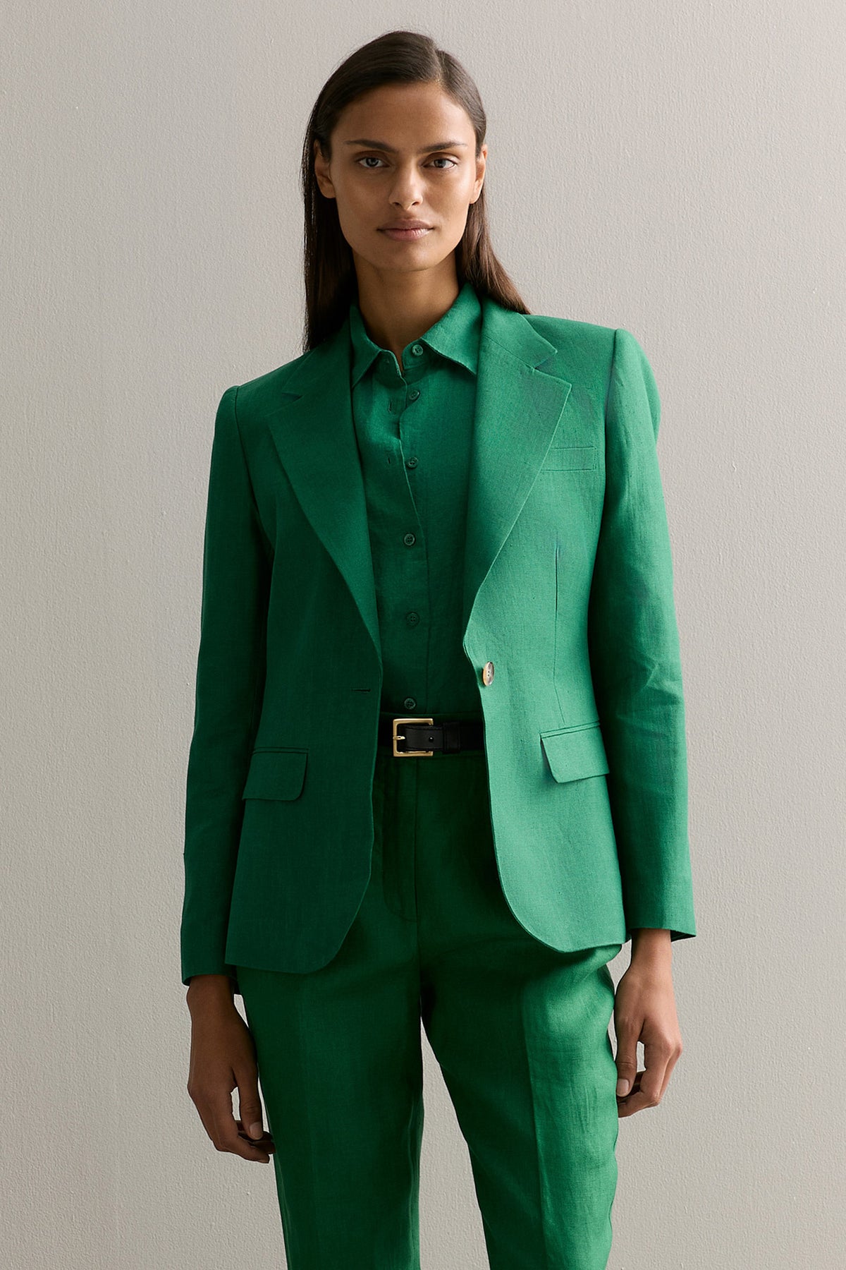 Linen Twill Single Breasted Blazer