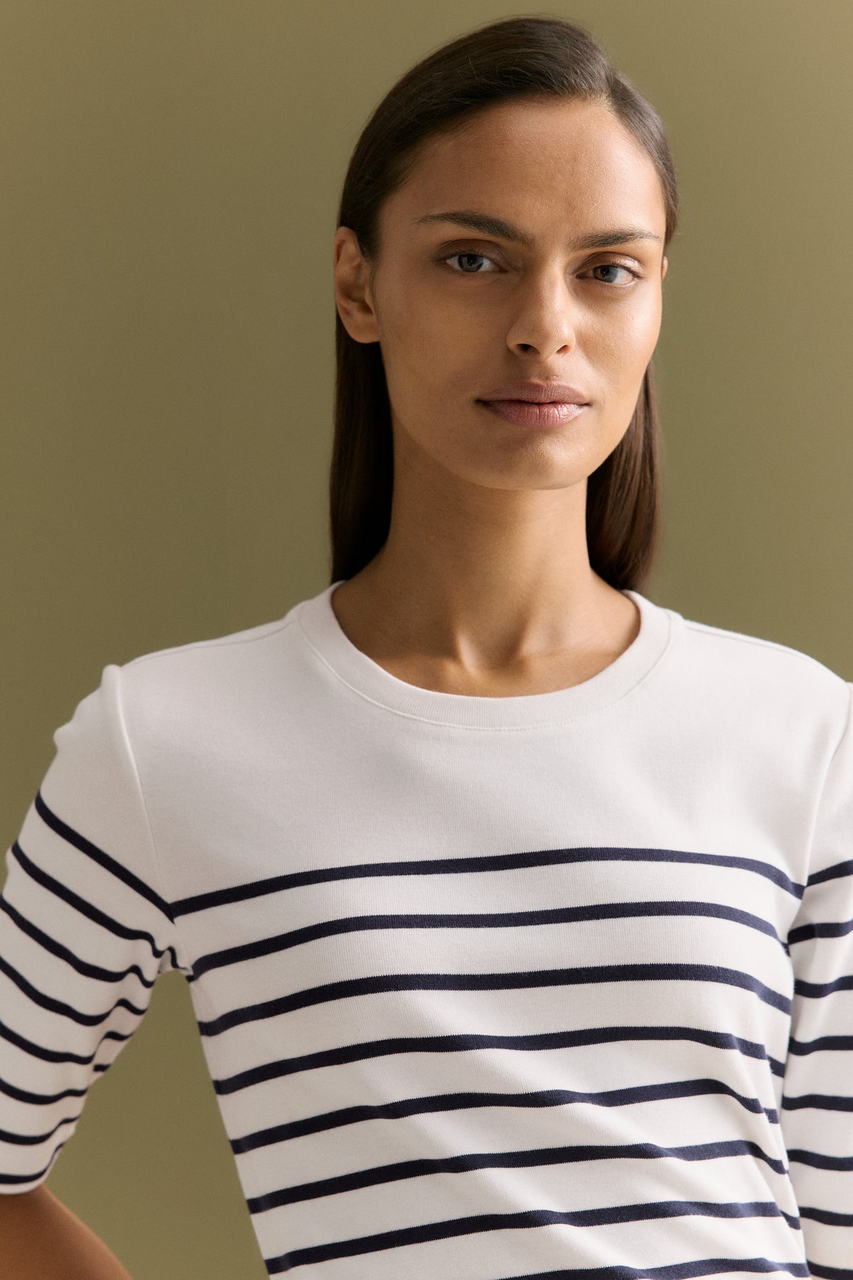 Cotton Stripe Half Sleeve T-Shirt