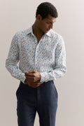 Tailored Fit Linen Painterly Floral Shirt