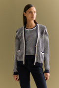 Mercerised Cotton Knit Stitch Detail Cardigan
