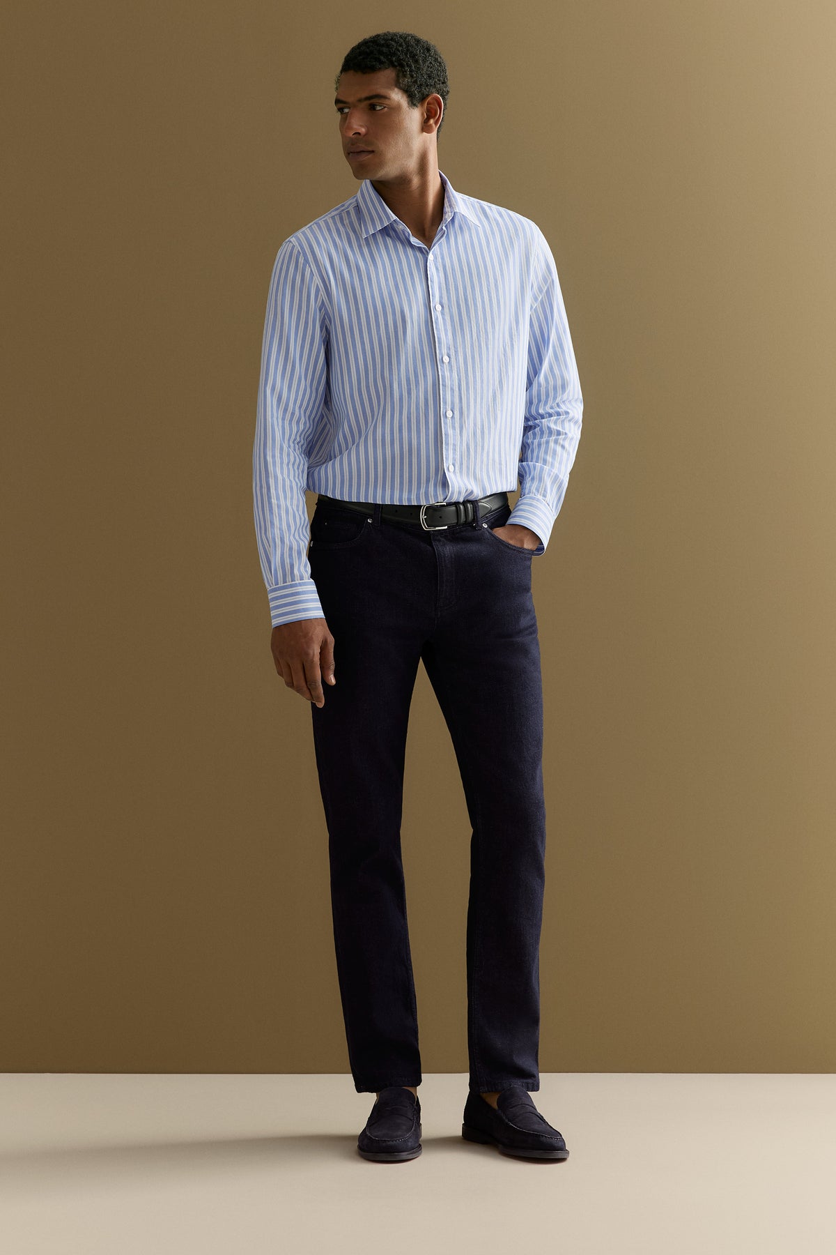 Regular Fit Cotton Double Stripe Shirt