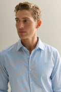 Tailored Fit Italian Cotton Stripe Smart Shirt