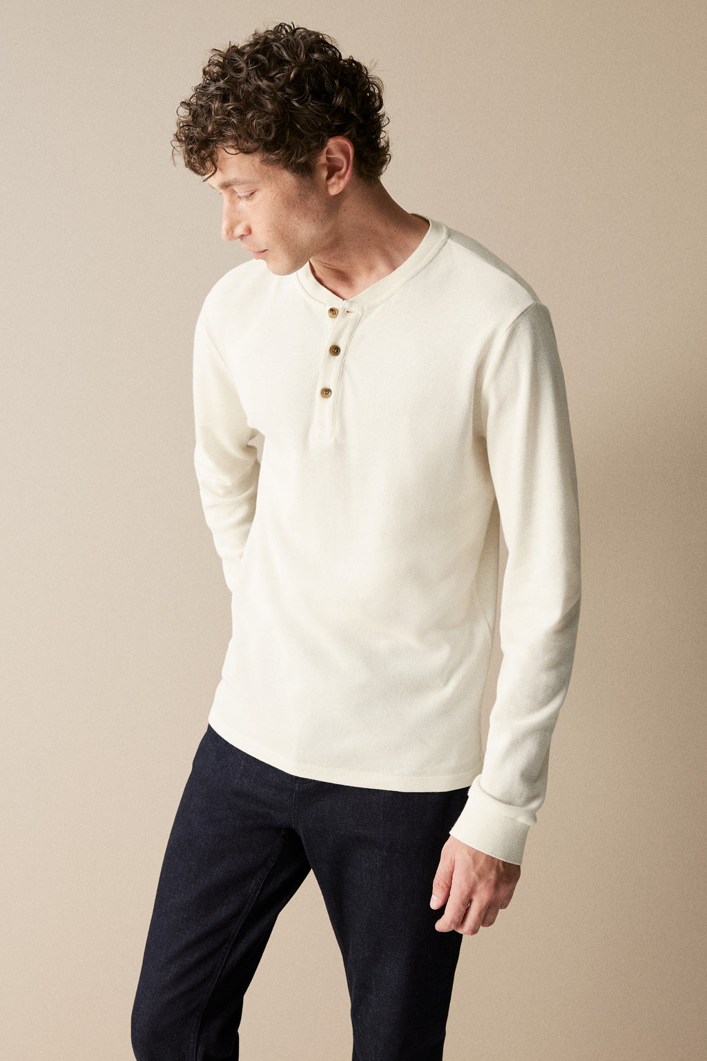 Cotton Waffle Henley