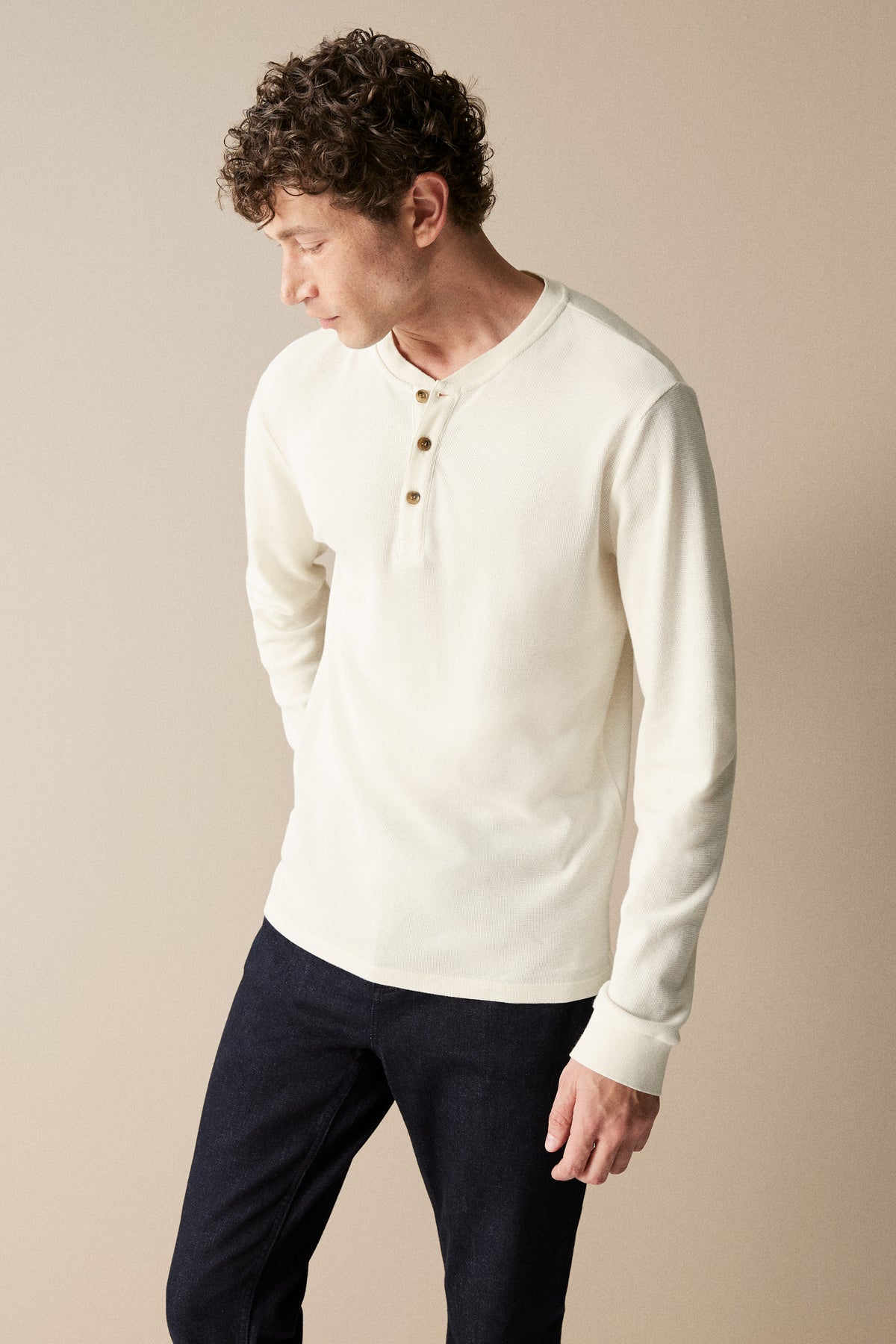 Cotton Waffle Henley