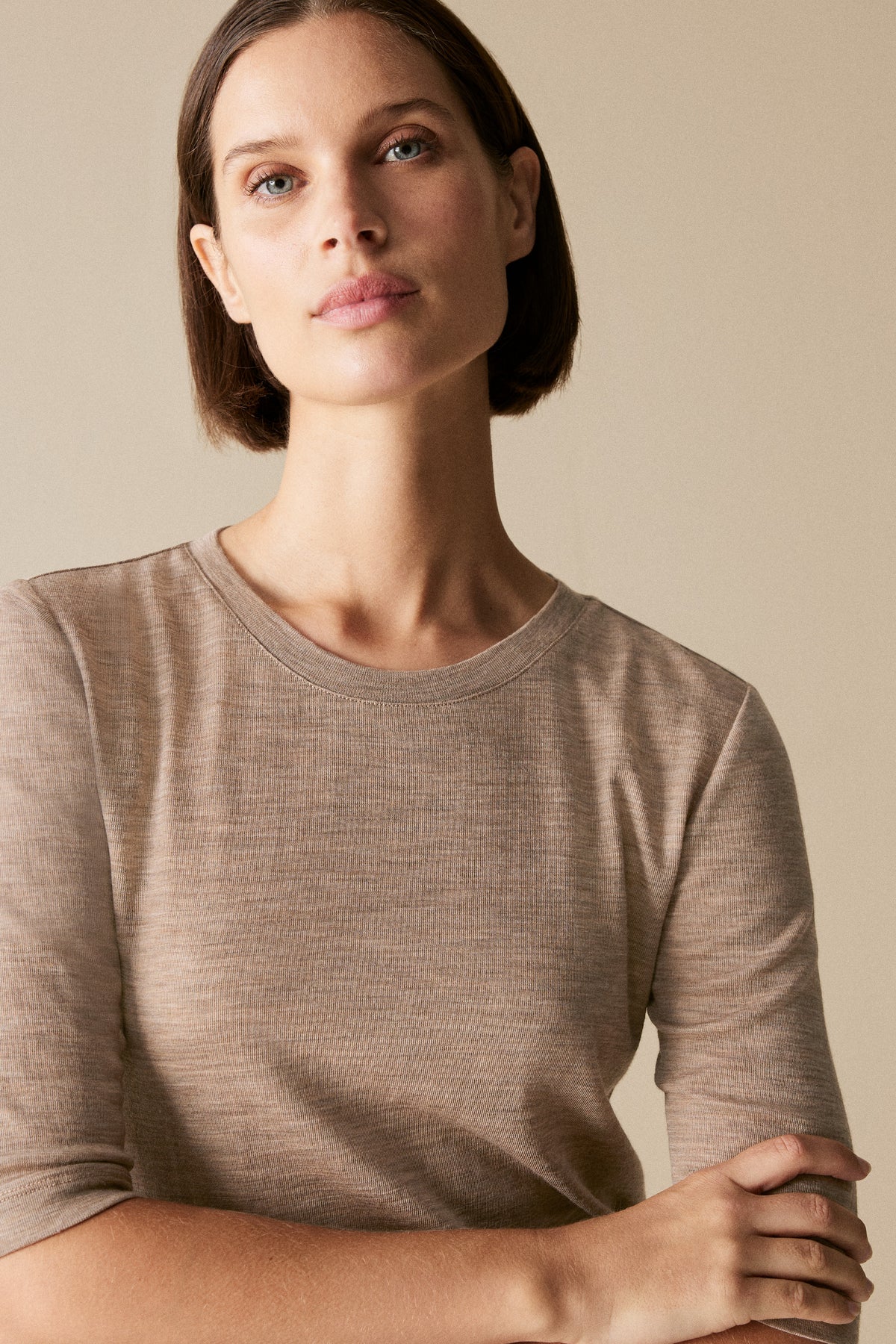 Merino Marle Rib Half Sleeved T-Shirt