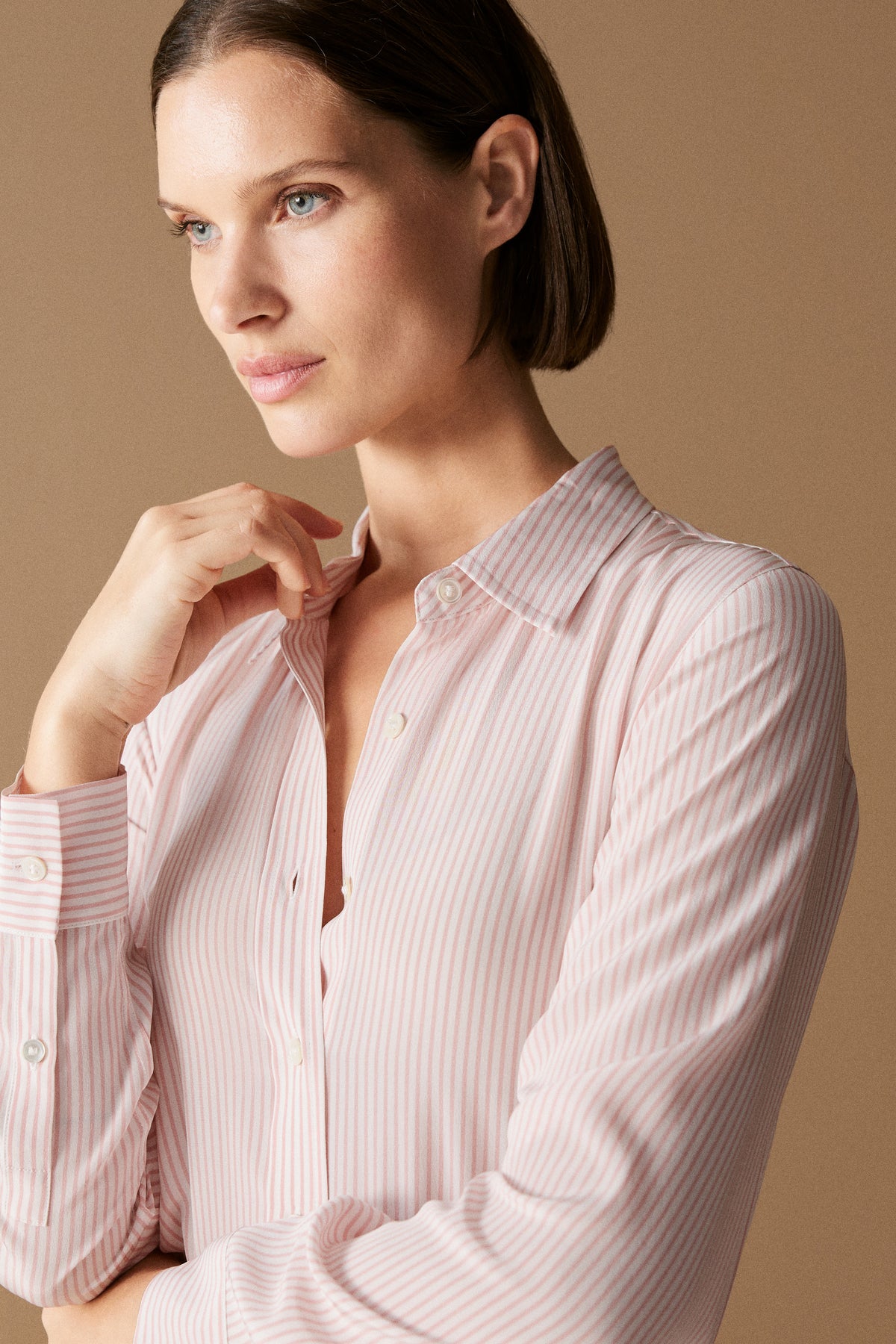 Silk Fine Striped Shirt