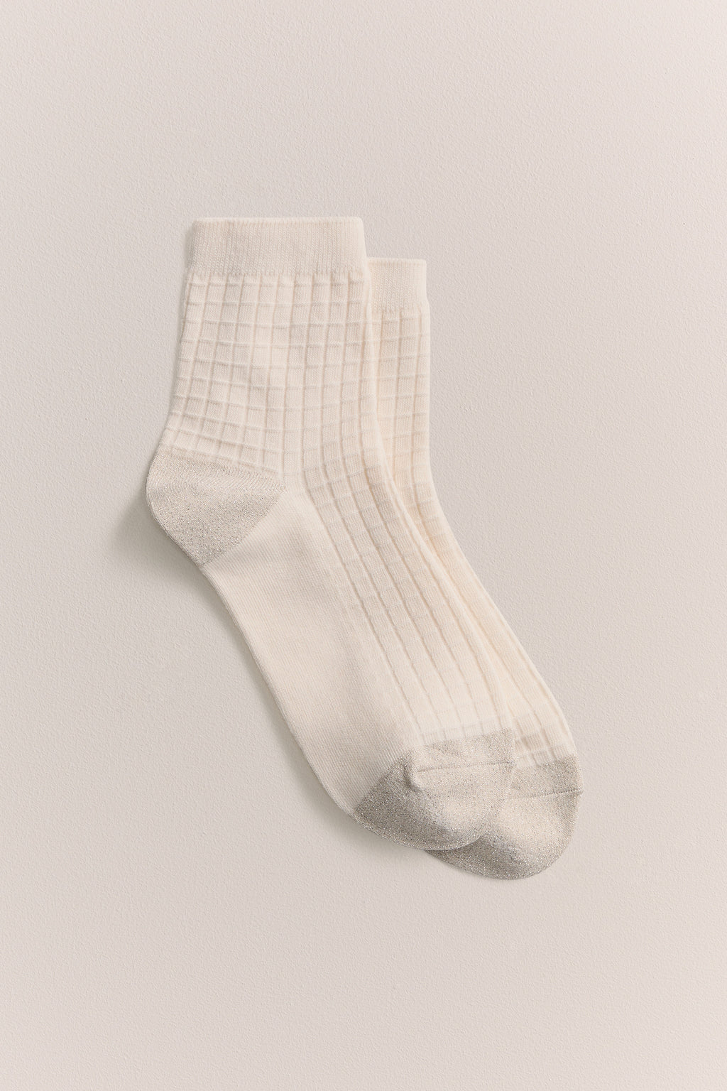 Textured Grid Crew Sock
