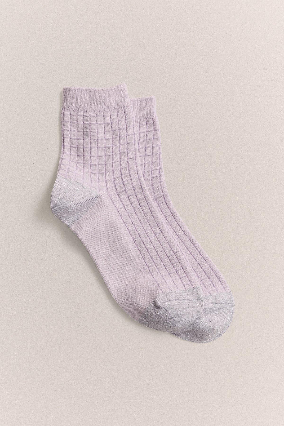 Textured Grid Crew Sock