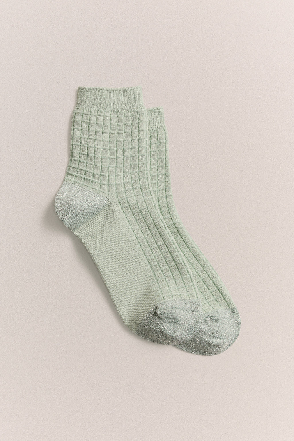 Textured Grid Crew Sock
