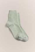 Textured Grid Crew Sock