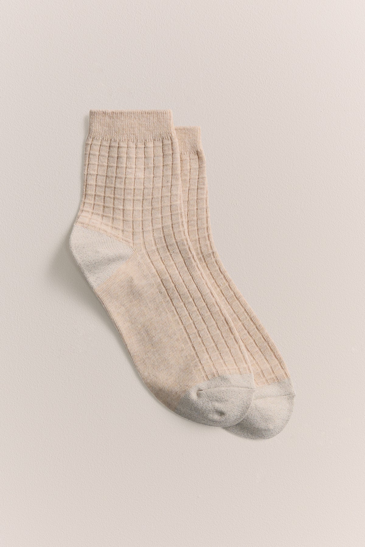 Textured Grid Crew Sock