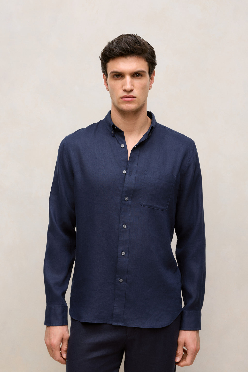 Regular Fit Linen Long Sleeve Shirt