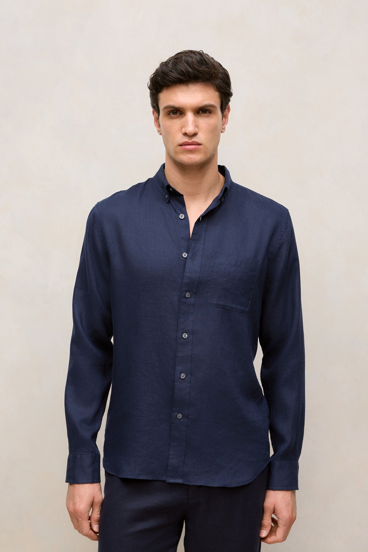 Regular Fit Linen Long Sleeve Shirt