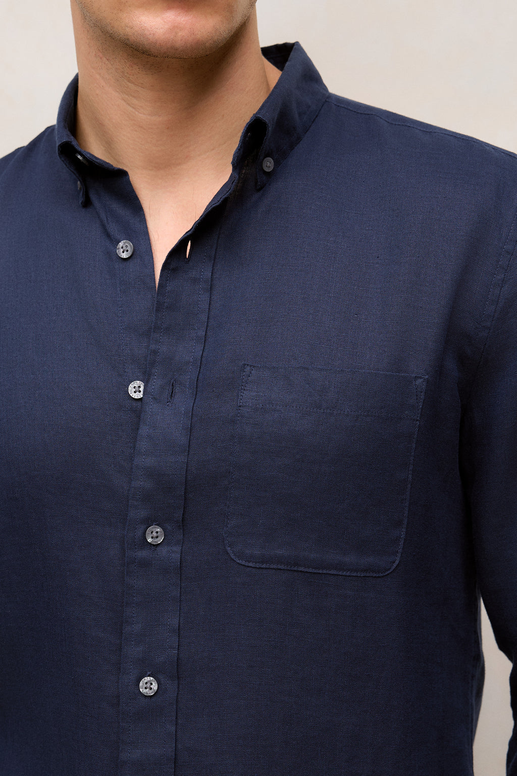 Regular Fit Linen Long Sleeve Shirt