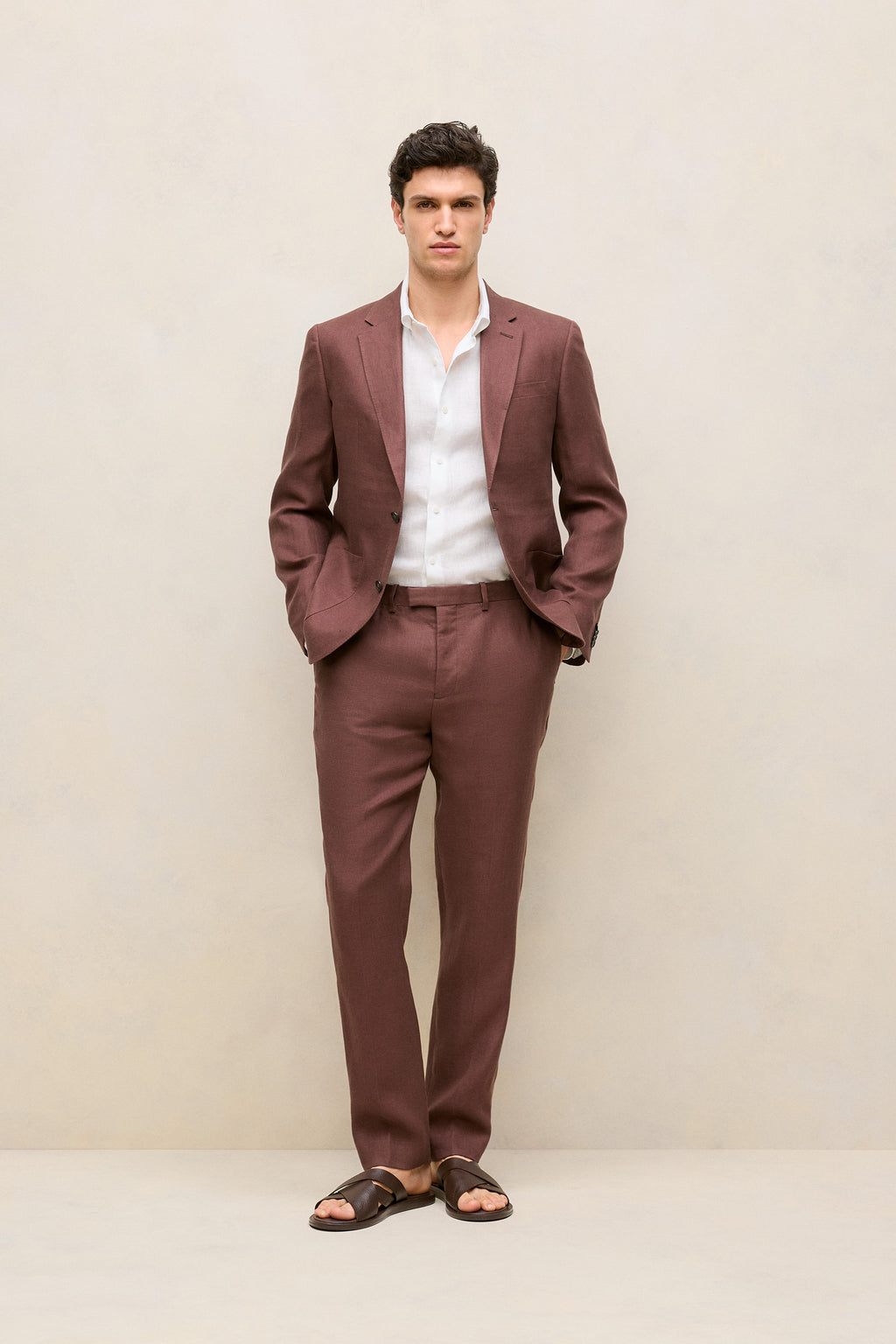 Tailored Fit Linen Long Sleeve Shirt