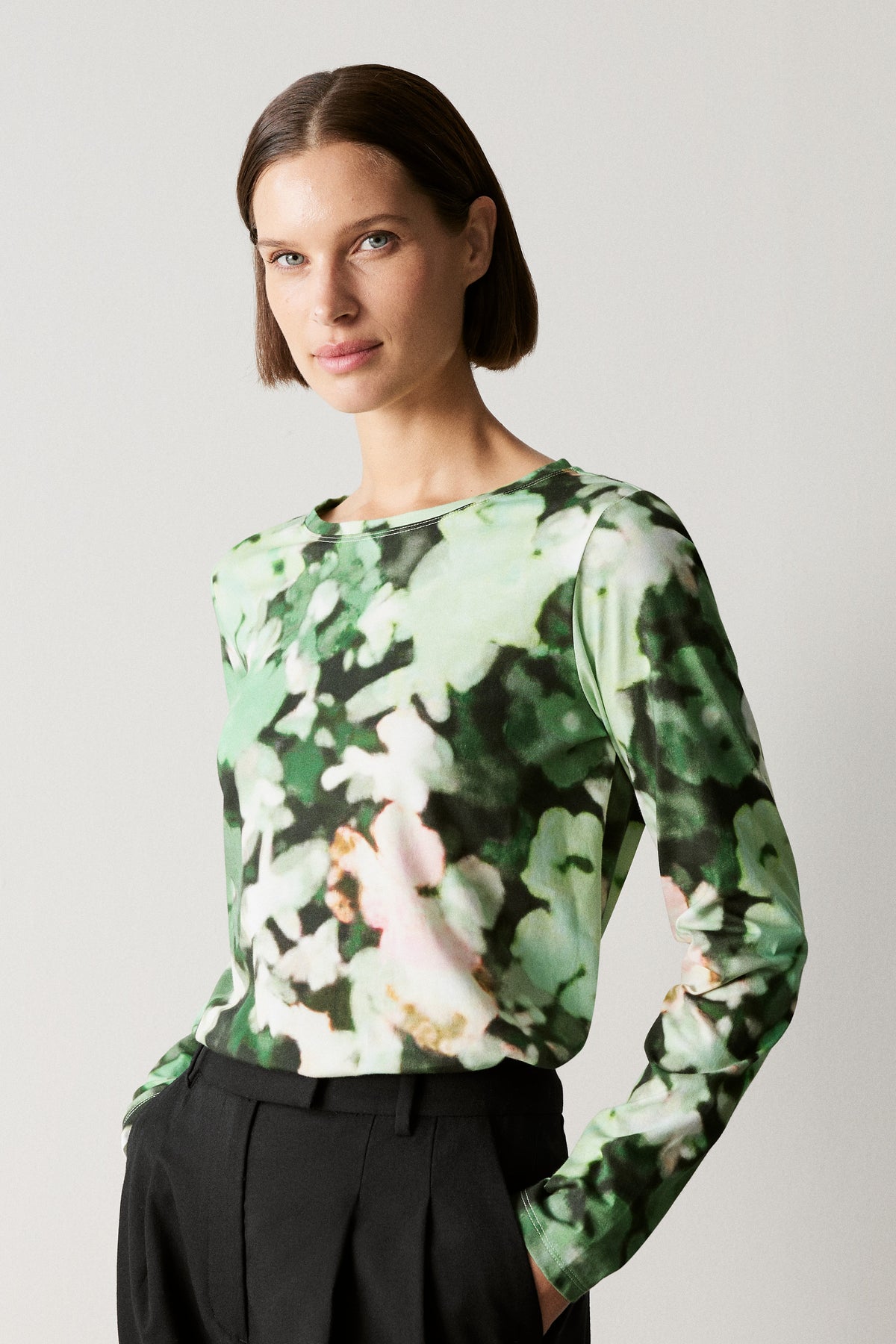 Pima Cotton Blurred Floral T-Shirt