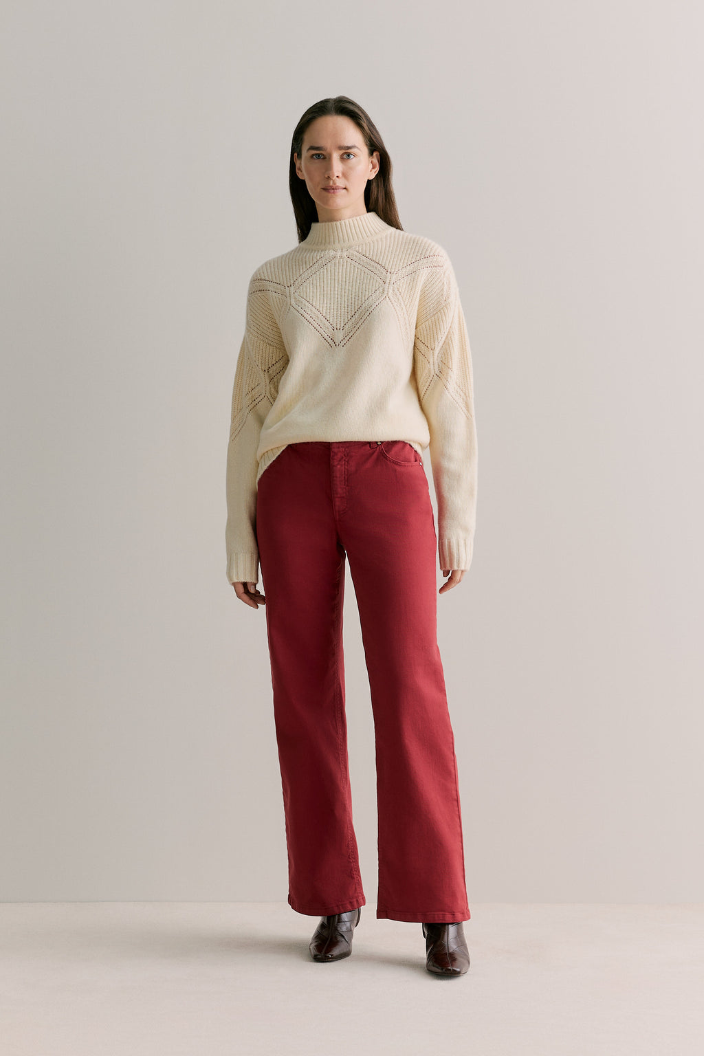 Garment Dyed Wide Leg Jean