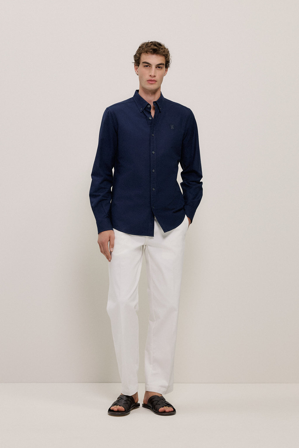 Regular Fit Cotton Monogram Oxford Shirt