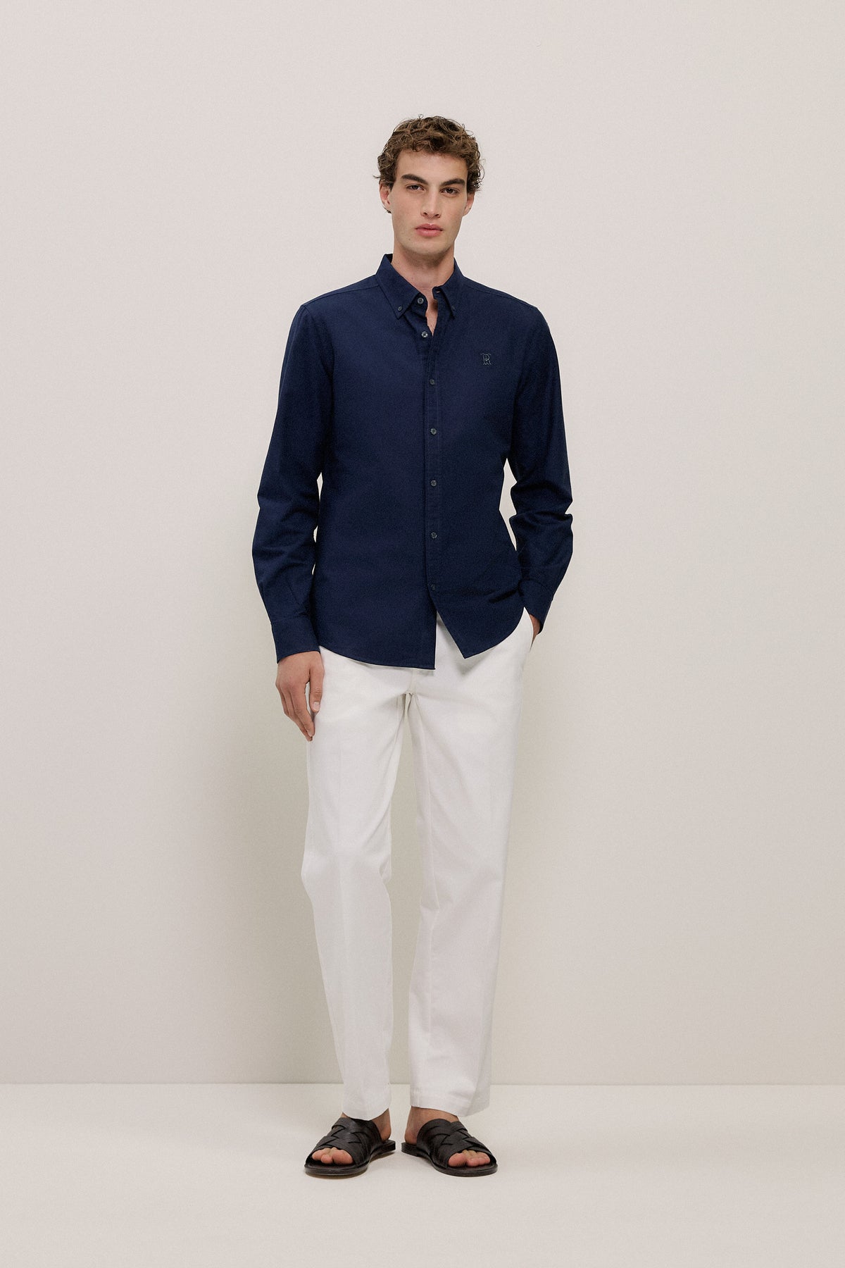 Regular Fit Cotton Monogram Oxford Shirt