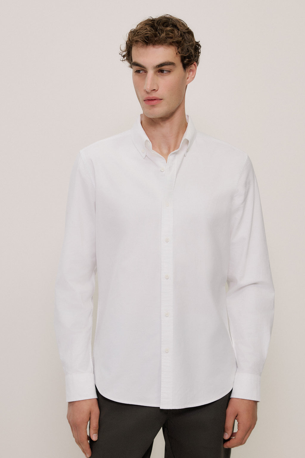 Tailored Fit Cotton Monogram Oxford Shirt