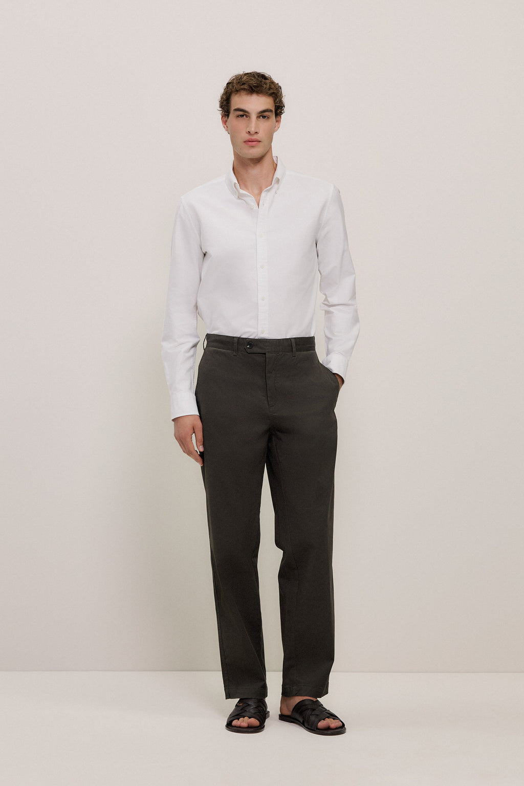 Tailored Fit Cotton Monogram Oxford Shirt