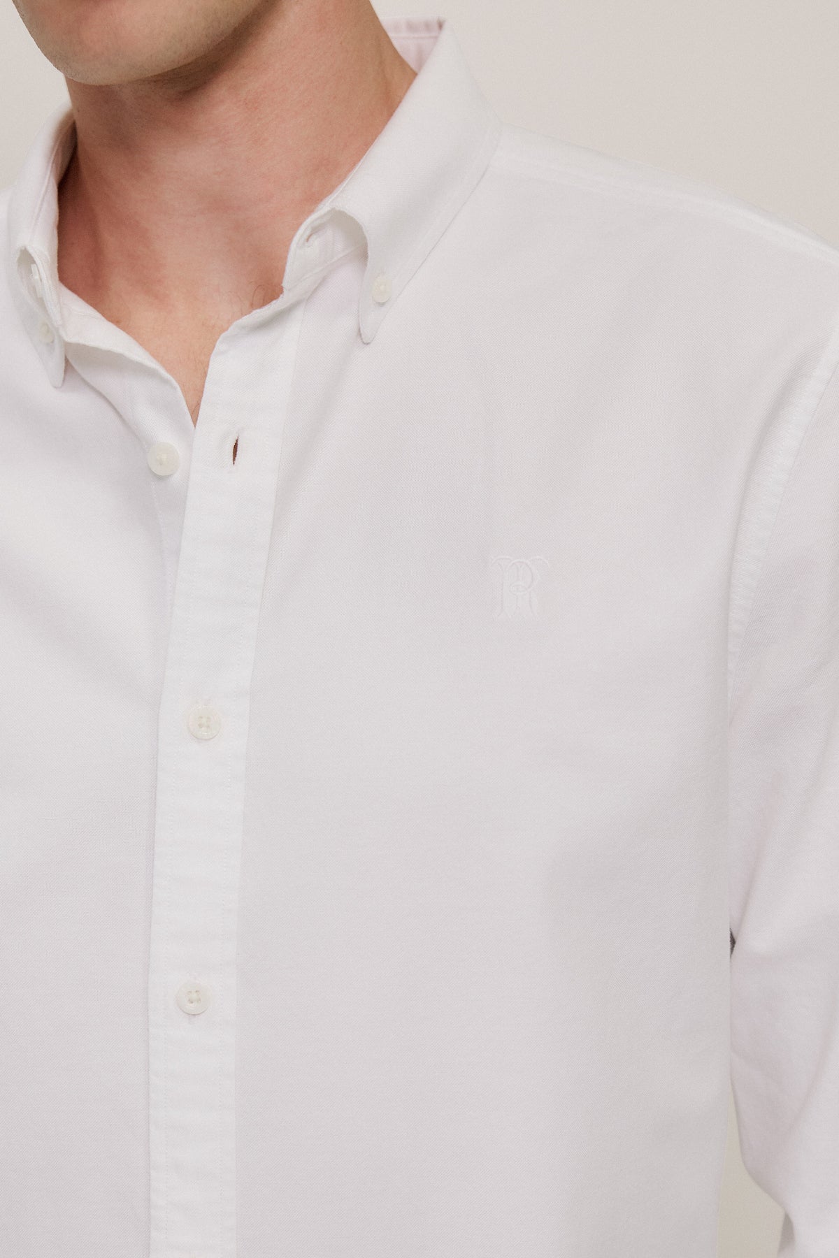 Tailored Fit Cotton Monogram Oxford Shirt