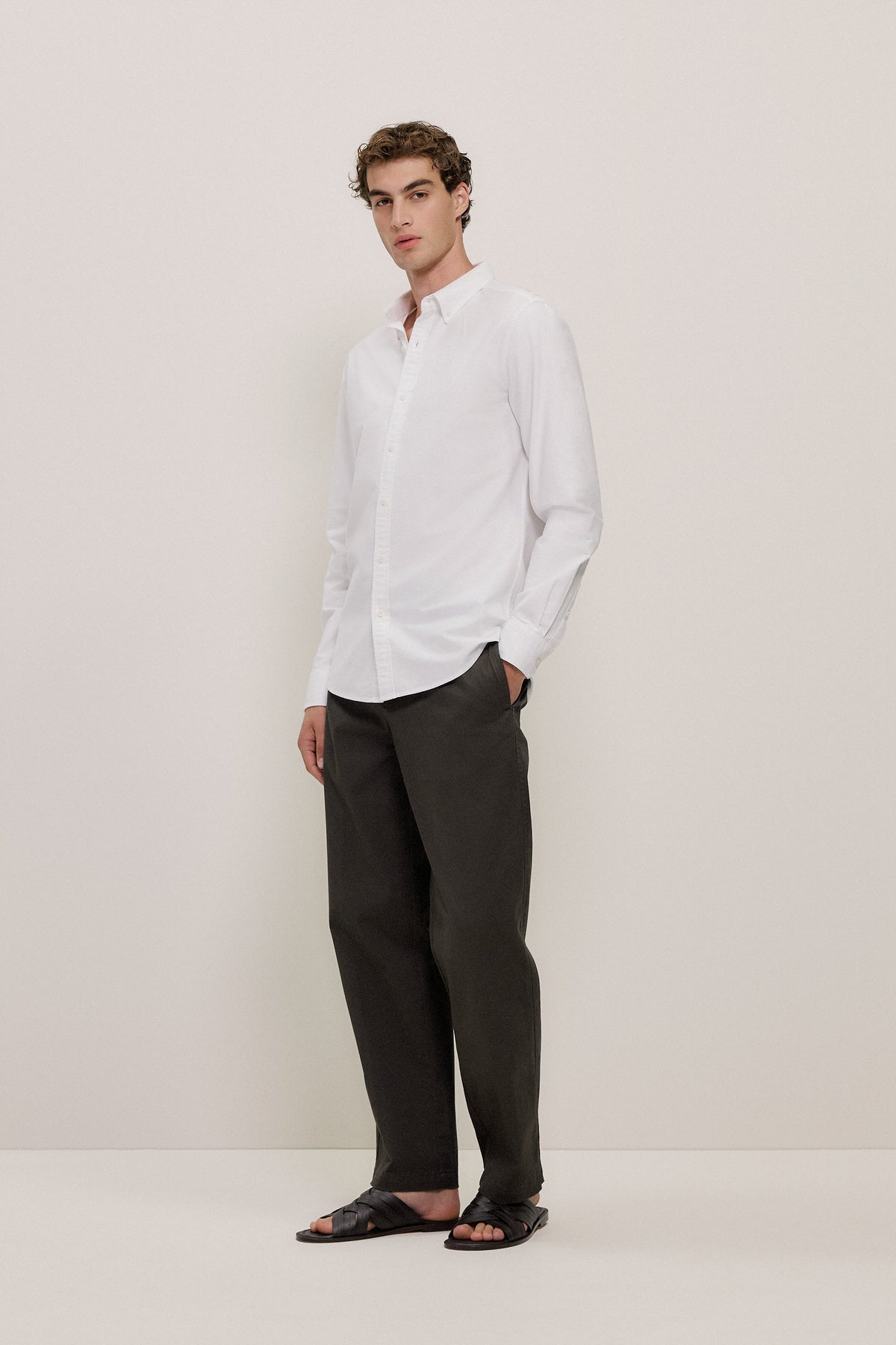 Tailored Fit Cotton Monogram Oxford Shirt