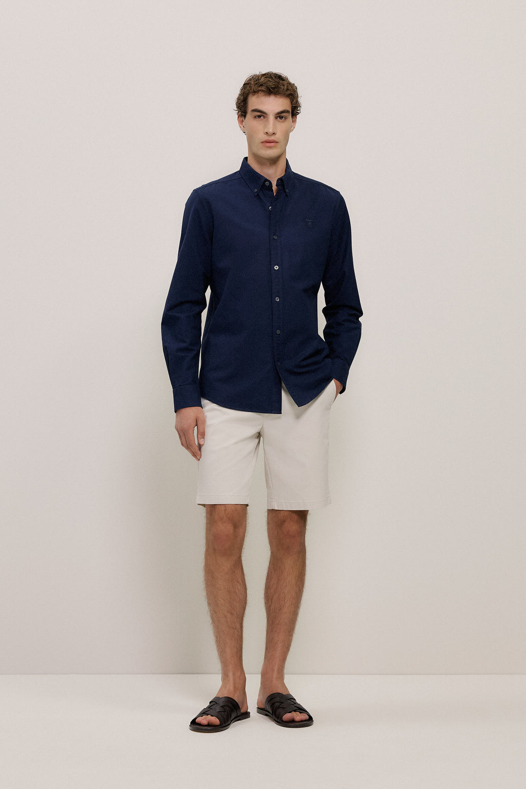 Tailored Fit Cotton Monogram Oxford Shirt