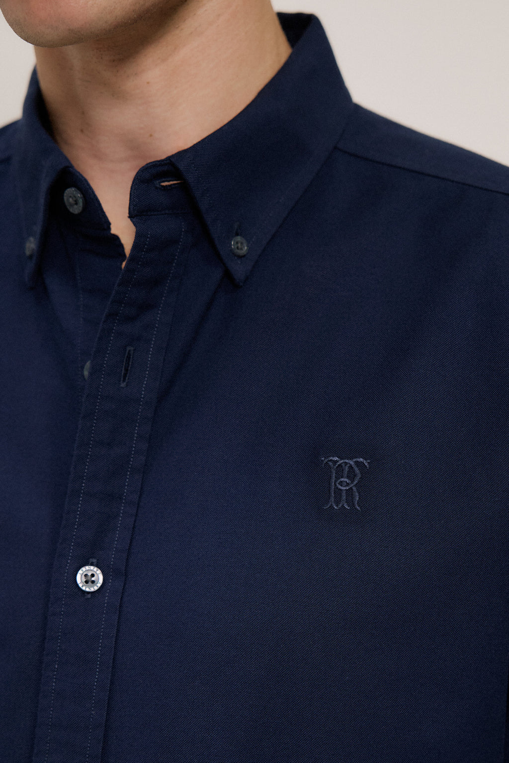 Tailored Fit Cotton Monogram Oxford Shirt