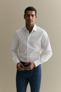 Tailored Fit Cotton Poplin Windowpane Check Shirt