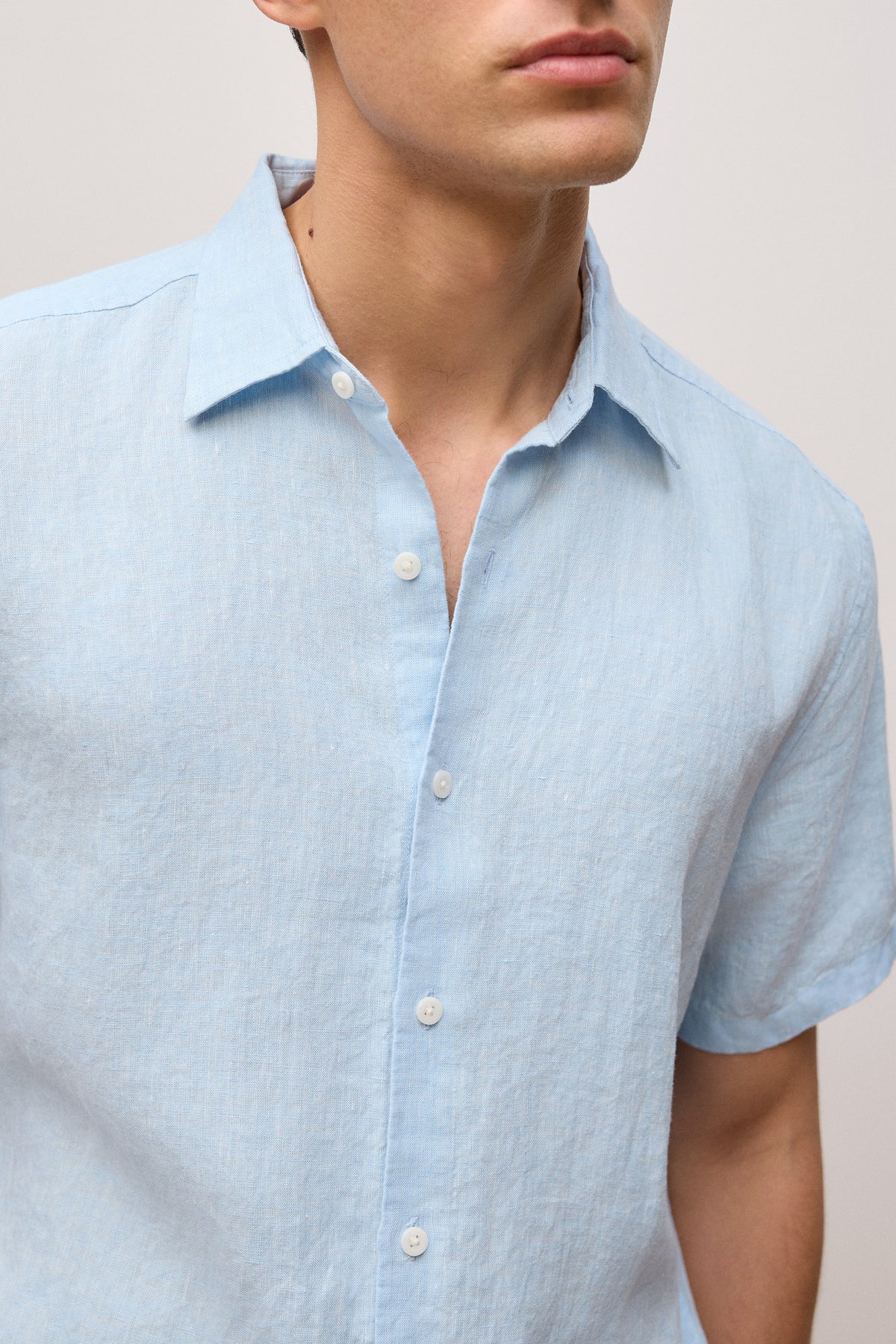 Regular Fit Delave Linen Short Sleeve Shirt