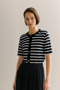 Cotton Stripe Button Through Top