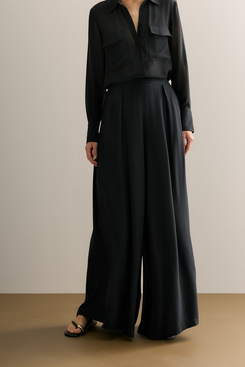 Pleat Detail Palazzo Pant