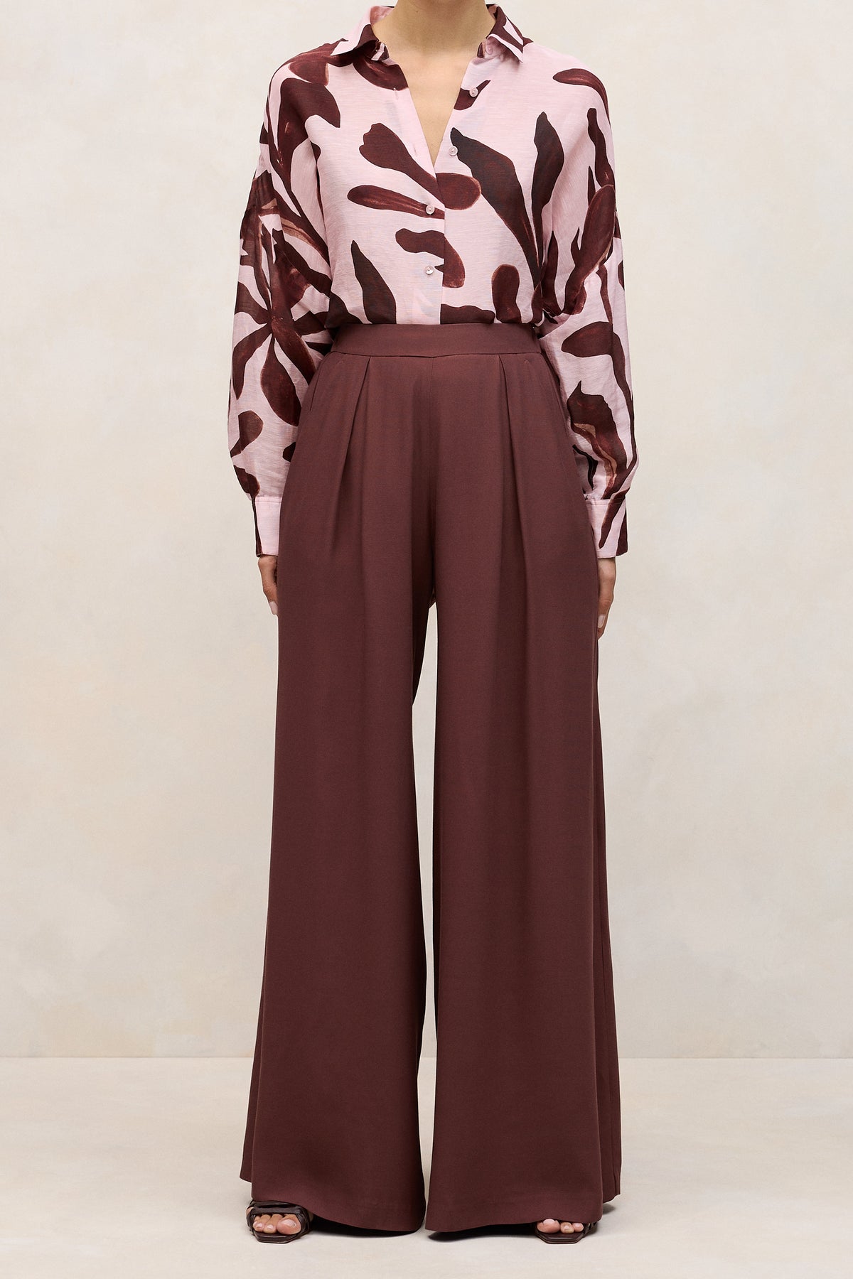Pleat Detail Palazzo Pant