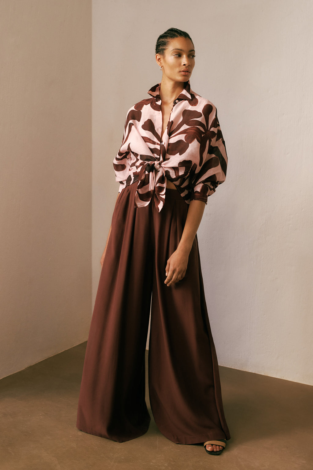 Pleat Detail Palazzo Pant