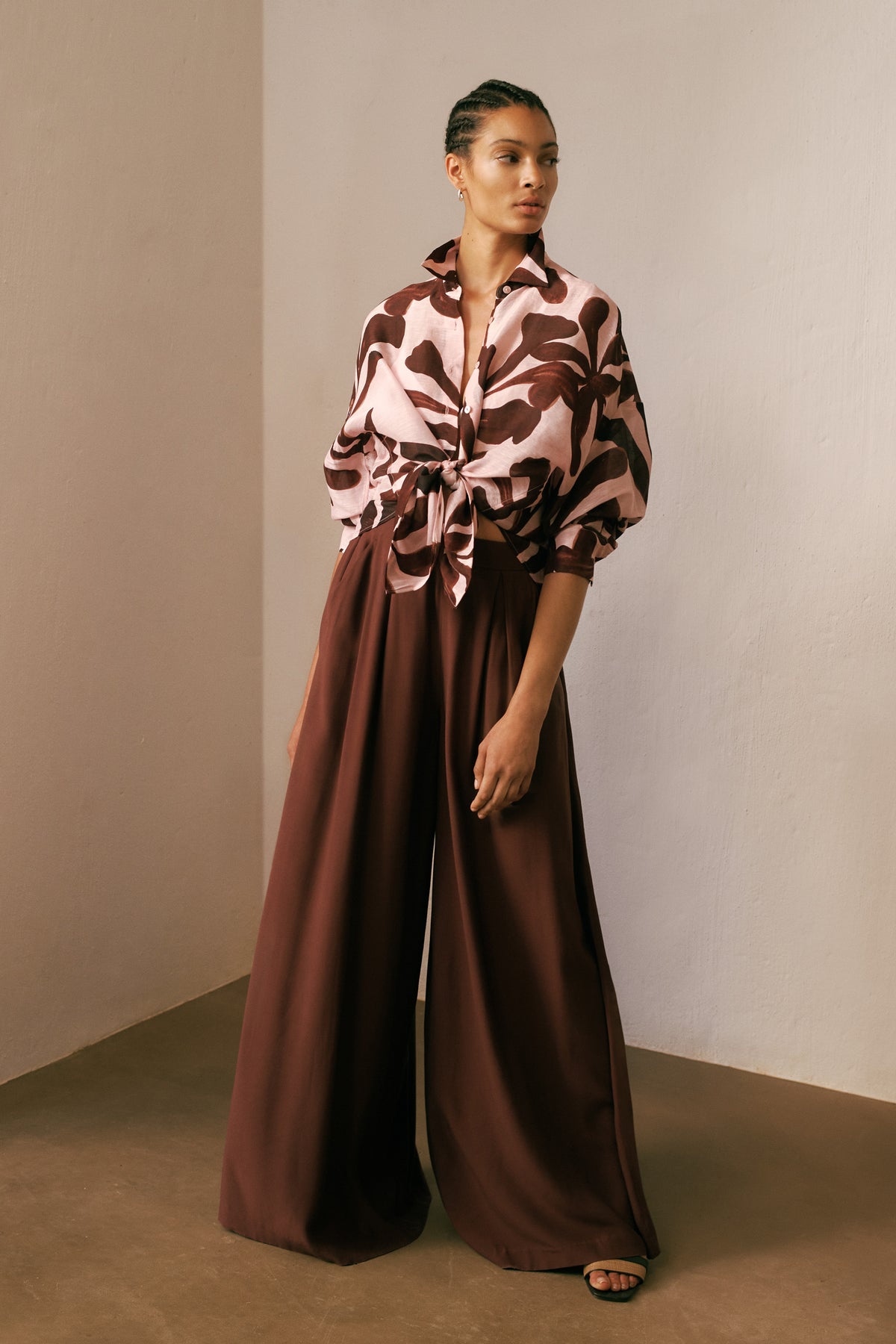 Pleat Detail Palazzo Pant