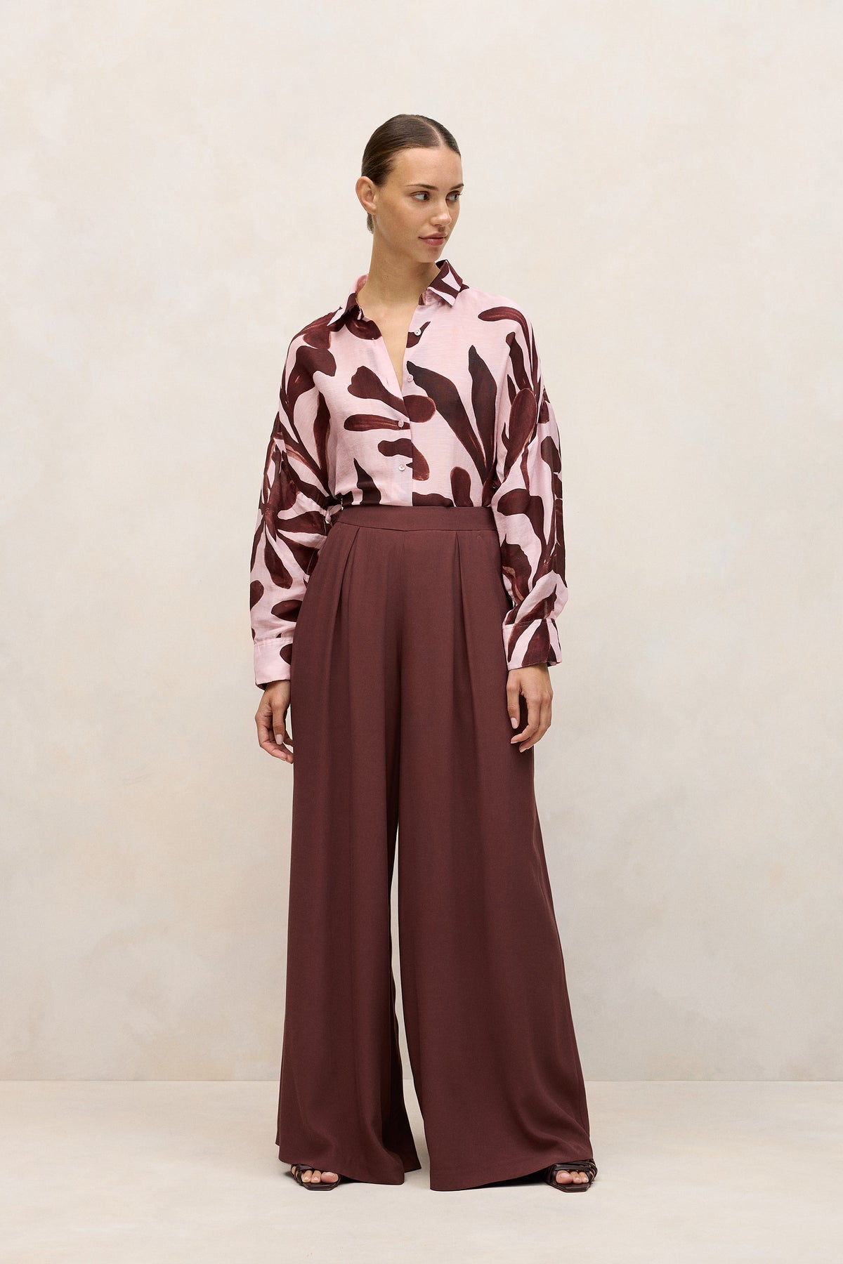 Pleat Detail Palazzo Pant