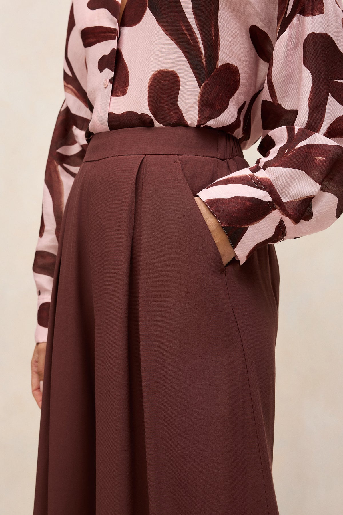 Pleat Detail Palazzo Pant