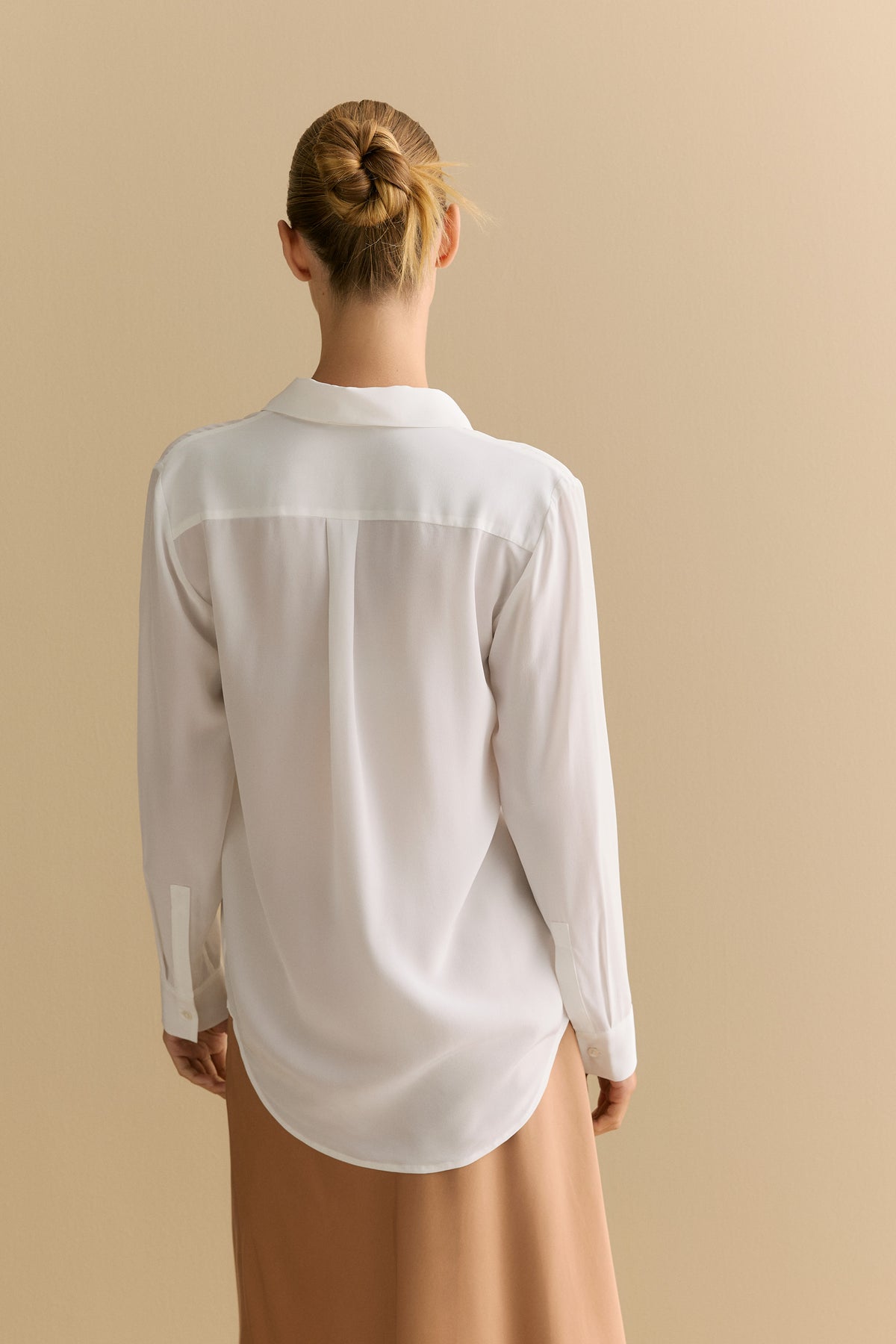 Silk Concealed Placket Shirt