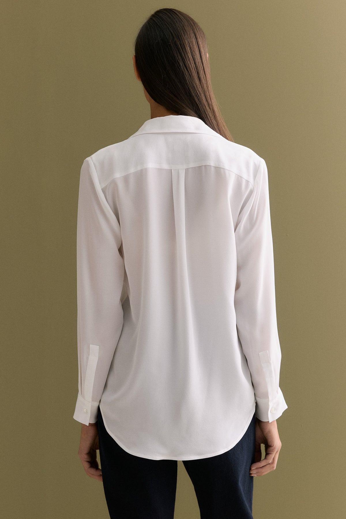 Silk Concealed Placket Shirt