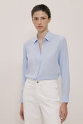 Silk Concealed Placket Shirt