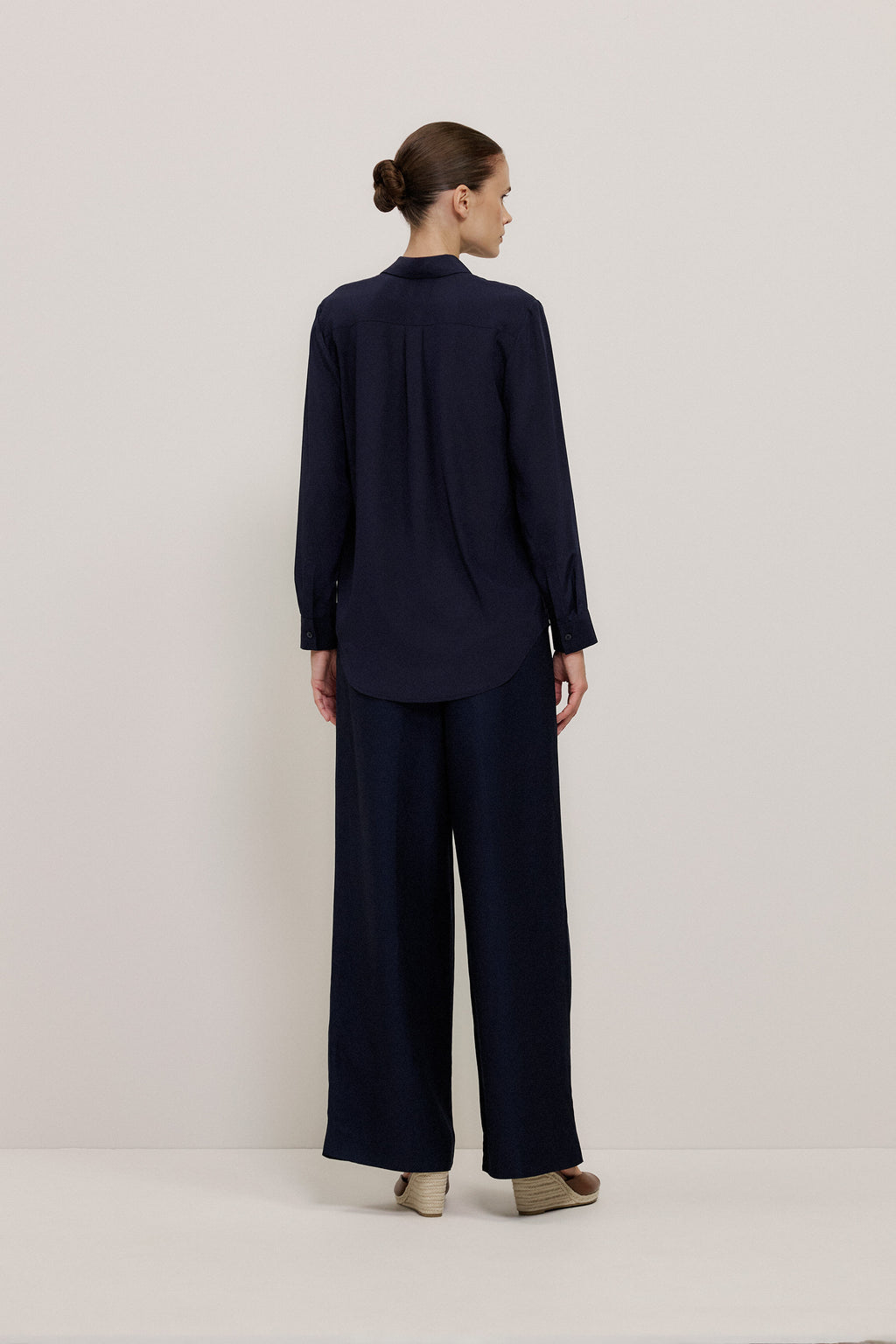 Silk Concealed Placket Shirt