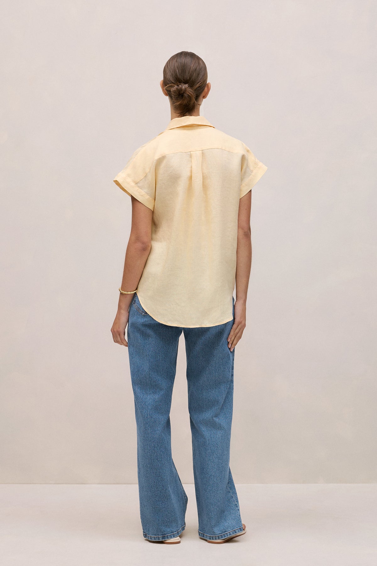 Linen Cap Sleeve Shirt