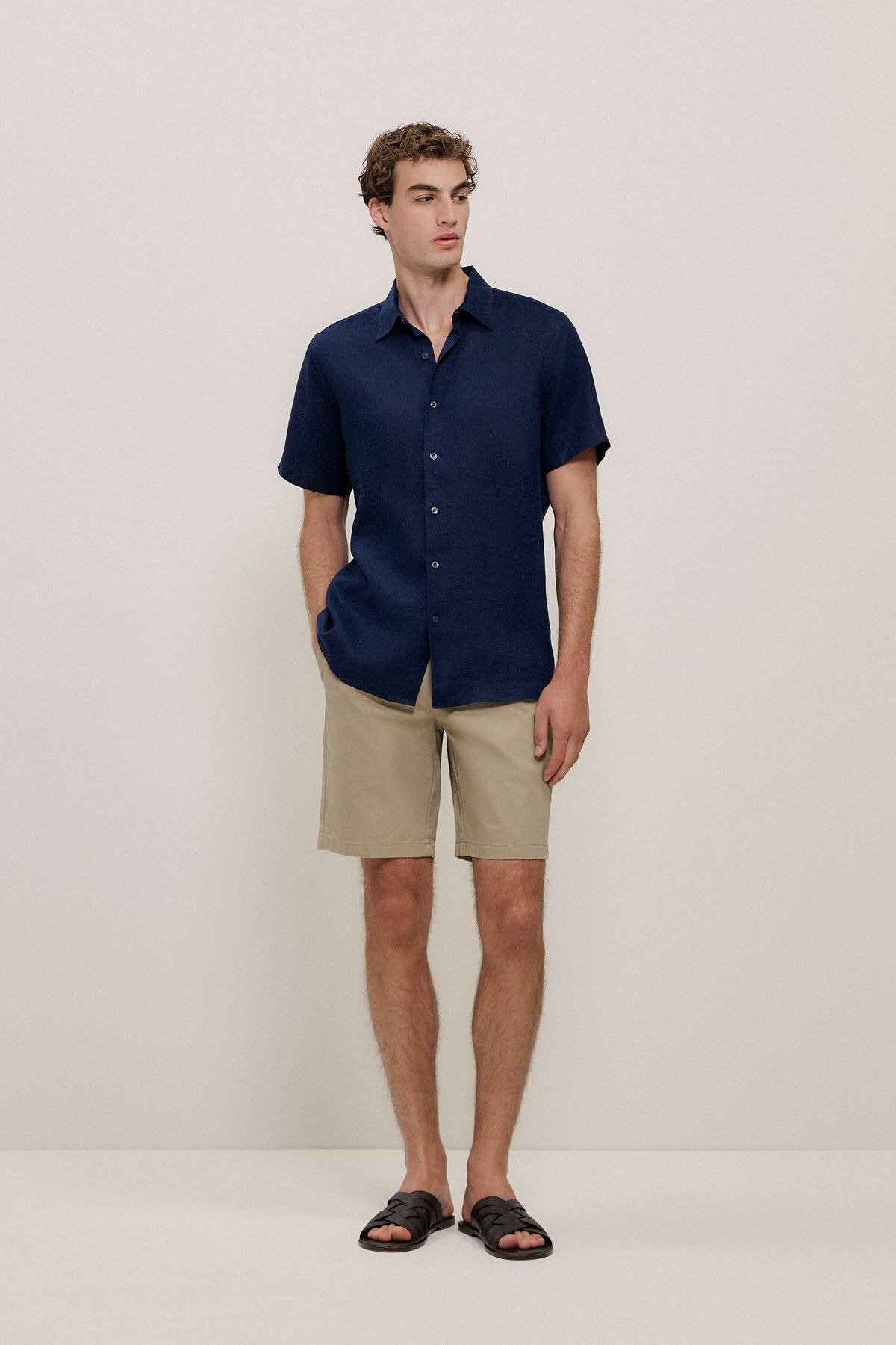 Regular Fit Linen Short Sleeve Shirt