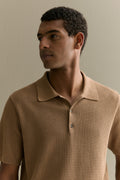 Mercerised Cotton Textured Knit Polo