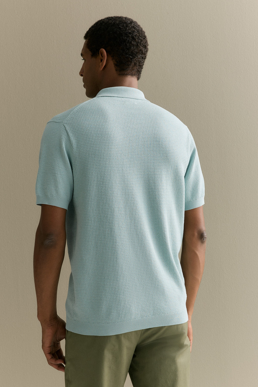Mercerised Cotton Textured Knit Polo