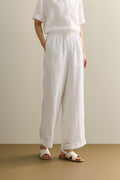 Linen Ladder Stitch Detail Pull On Pant